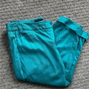 Sharagano Teal Cotton Blend Pants